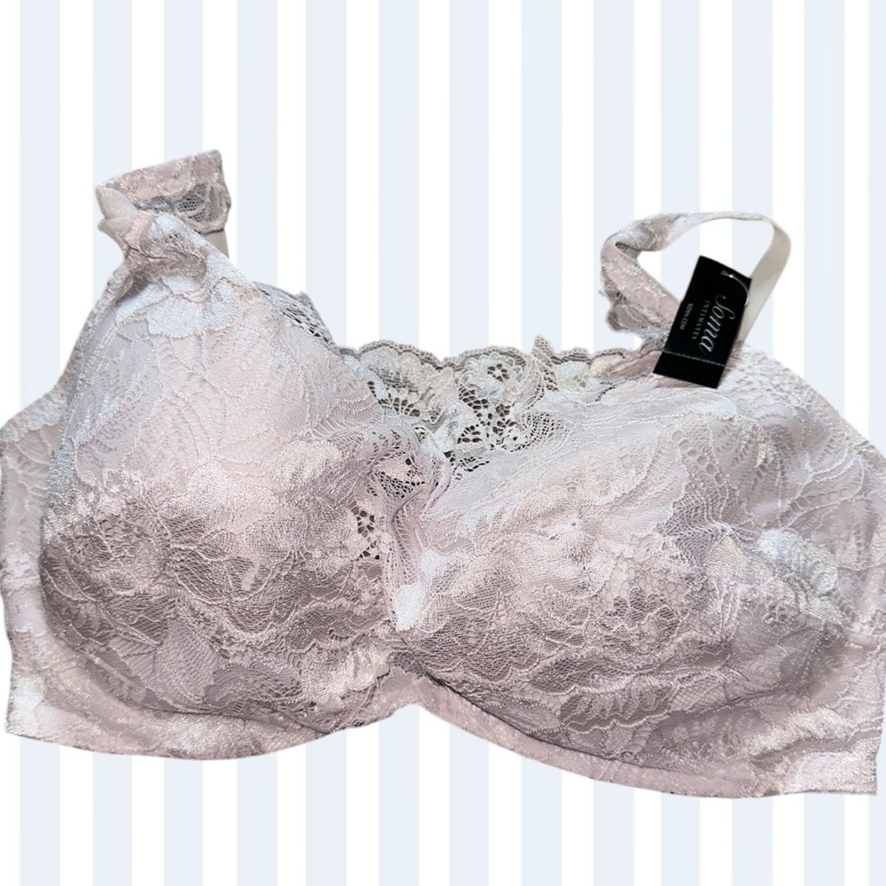 NWT 38DD Soma Lace Overlay Padded Underwire Bridget Cami Bra ORCHID TINT LACE